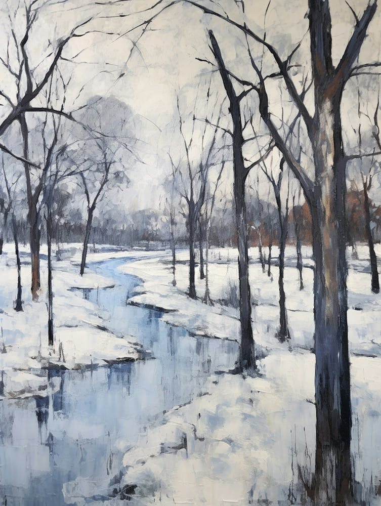 Winter-Stadtpark-Gemälde Franklin Delano Roosevelt Park Philadelphia 2