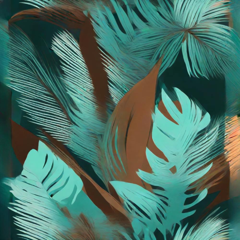 Abstract Tropical Leaf pattern art, 122