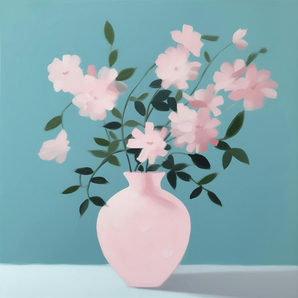 Florale Rosa Blumen Vase