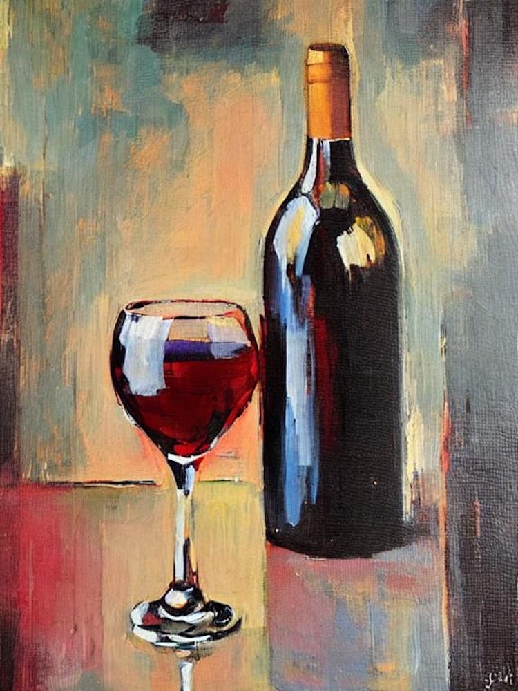 Cabernet Sauvignon 1 Oil Painting Cocktail Poster