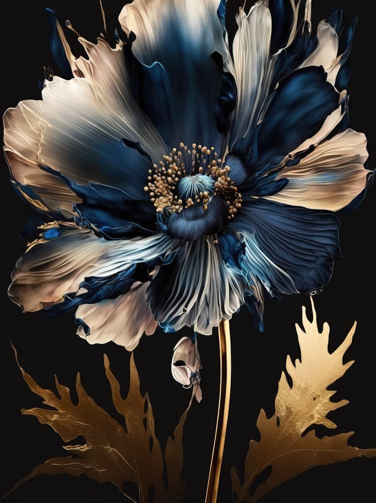 Gold Blue Poppy 1
