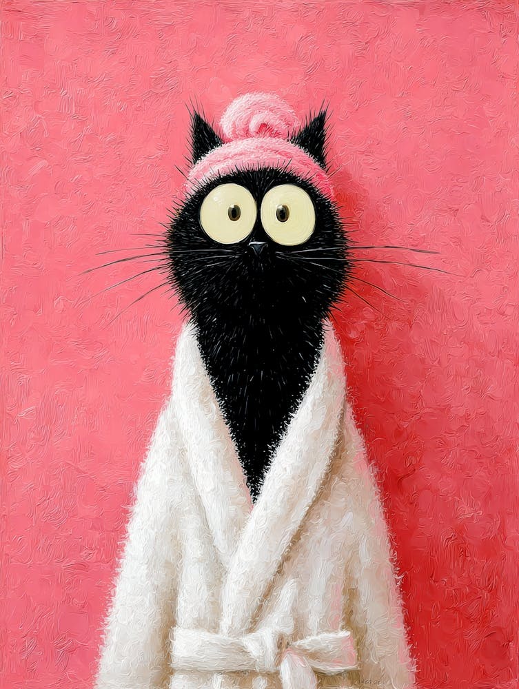 Cat In Bathrobe 3