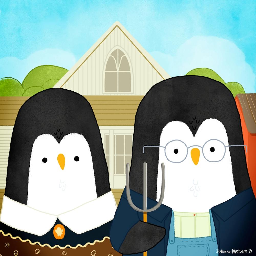American Goth Penguins Art Series