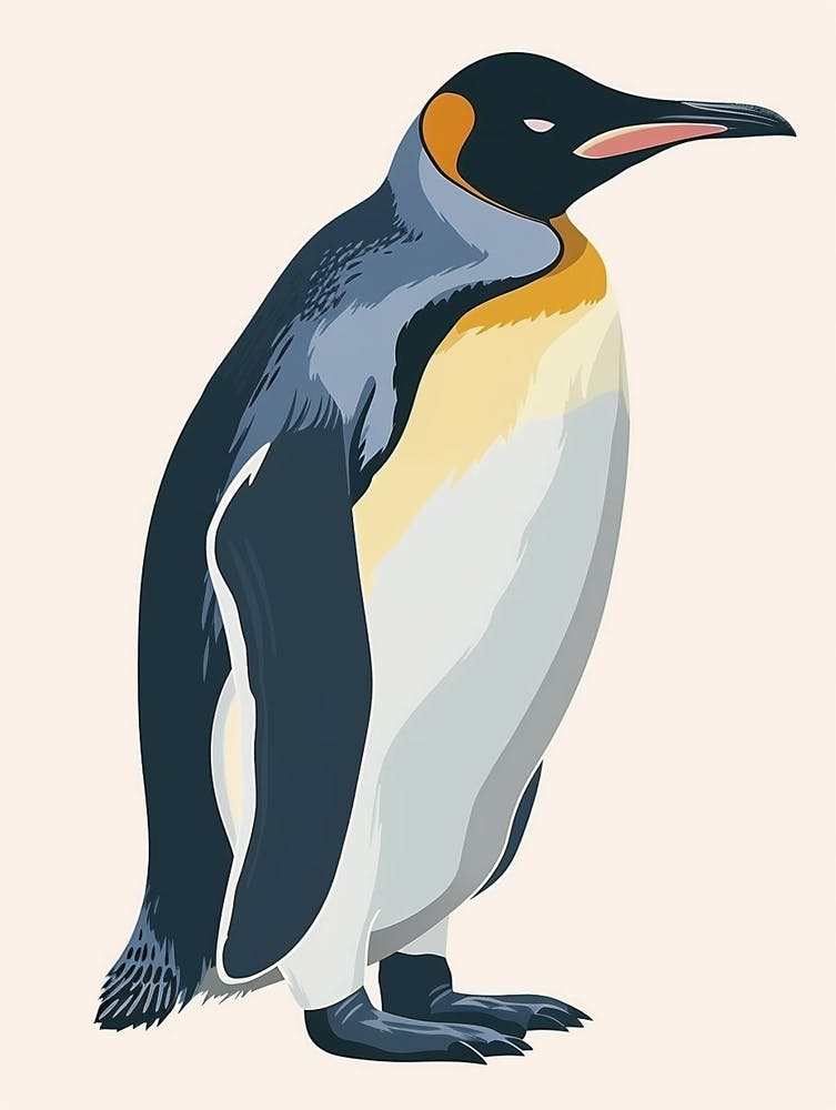 King Penguin Grytviken Minimalist Illustration 4