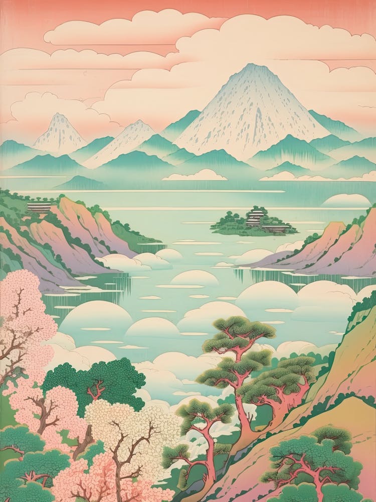 Mount Kaimon In Kagoshima, Japanese Landscape 1
