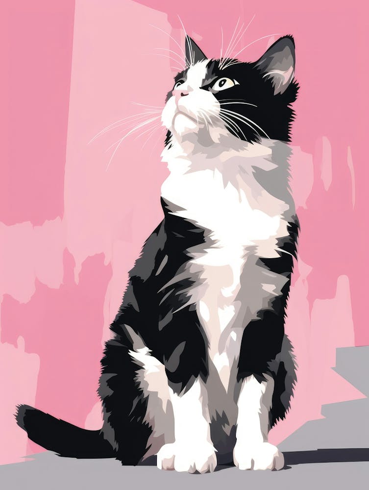 Cat On A Pink Background 2