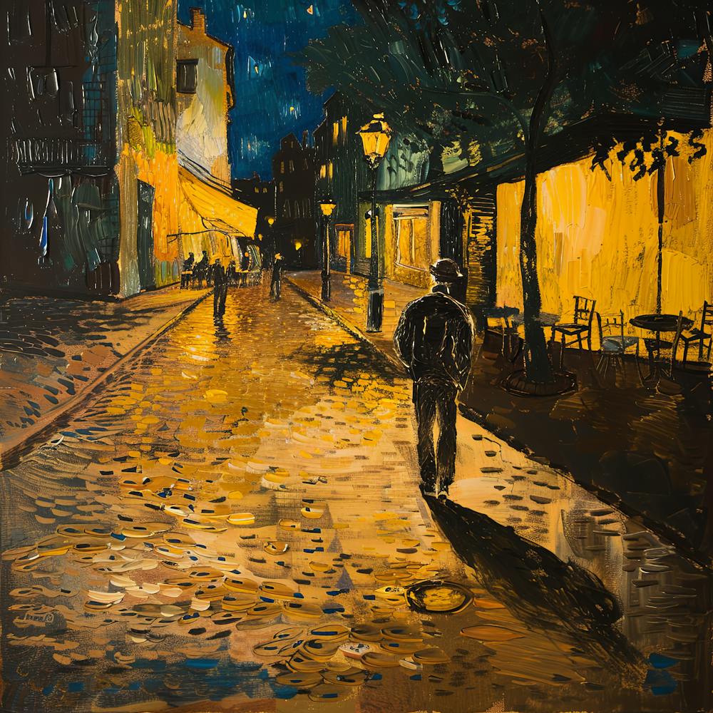 Van Gogh Stil. Night Watchman at Arles Serie 3