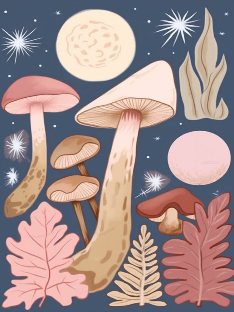 Magic Spring Mushrooms Illustration 12