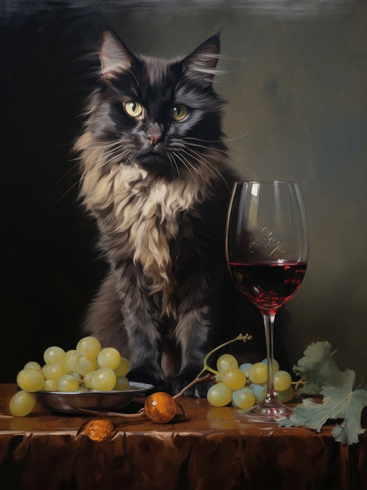 Cat With Grapes