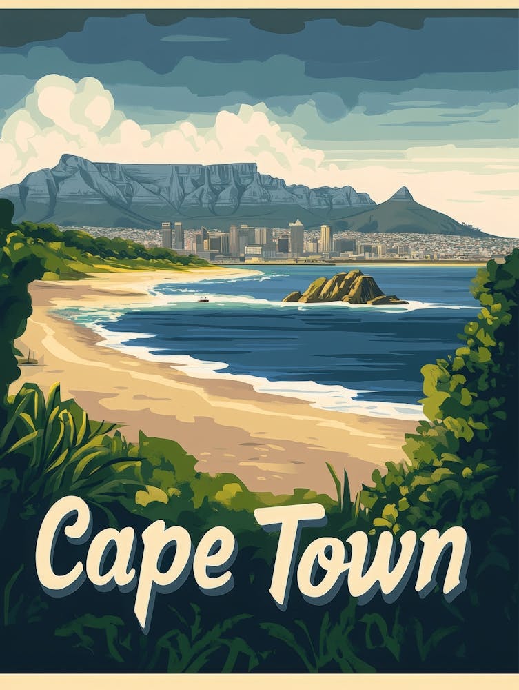 Aihrgdesign A Mid Century Modern Travel Poster For Cape Town