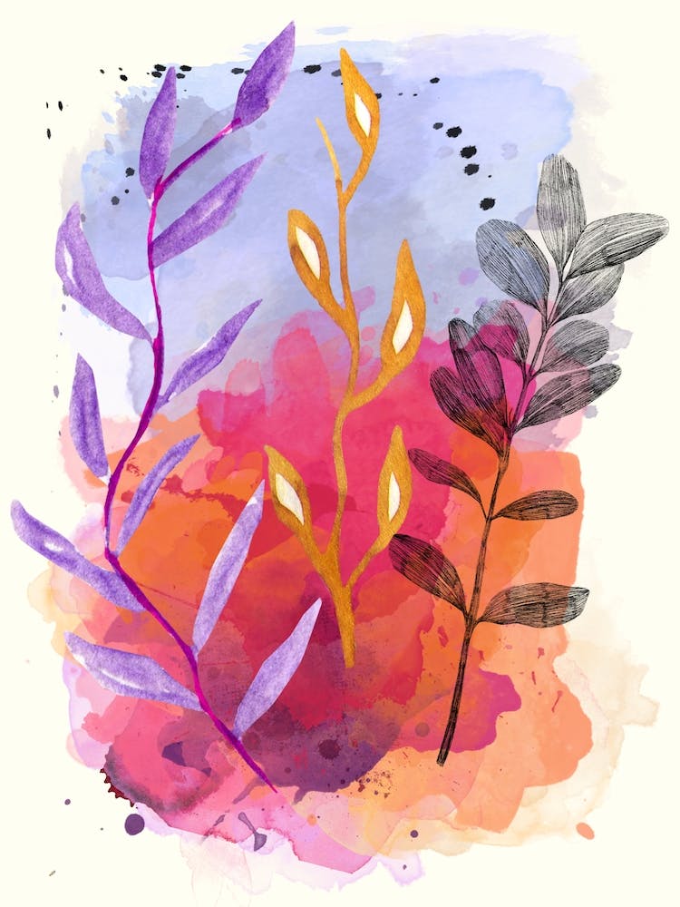 Watercolor Of Leaves