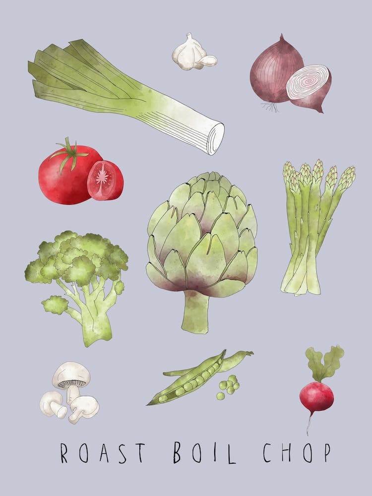 Vegetables Roast Boil Chop