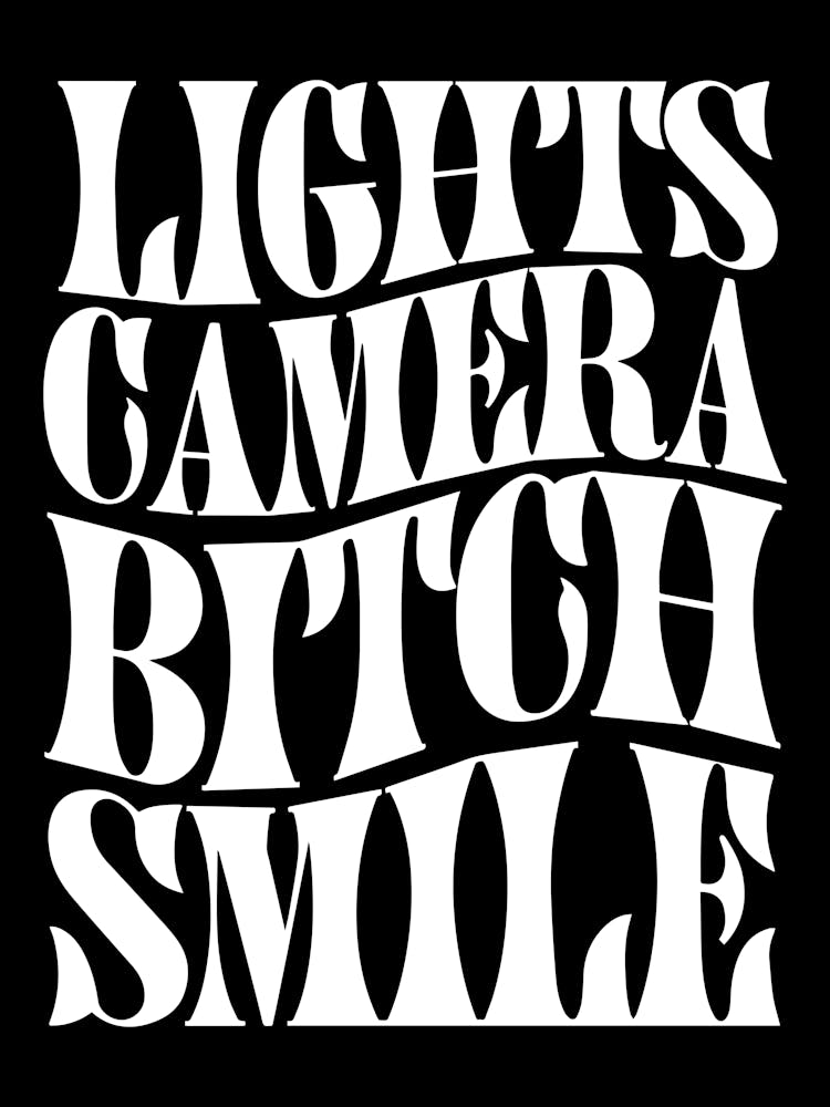 I Can Do It With A Broken Heart, Taylor Taylor Swift, Lights Camera Bitch Smile Lyric Quote The Tortured Poets Department Decor In Black