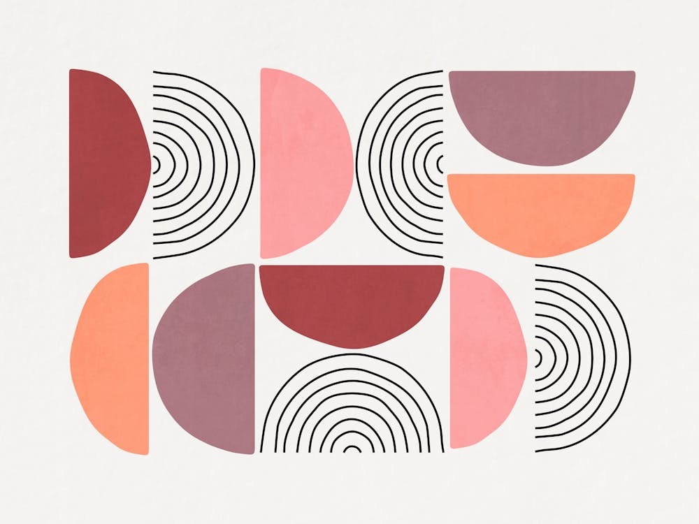 Abstract Art - Red, Pink, And Black 01