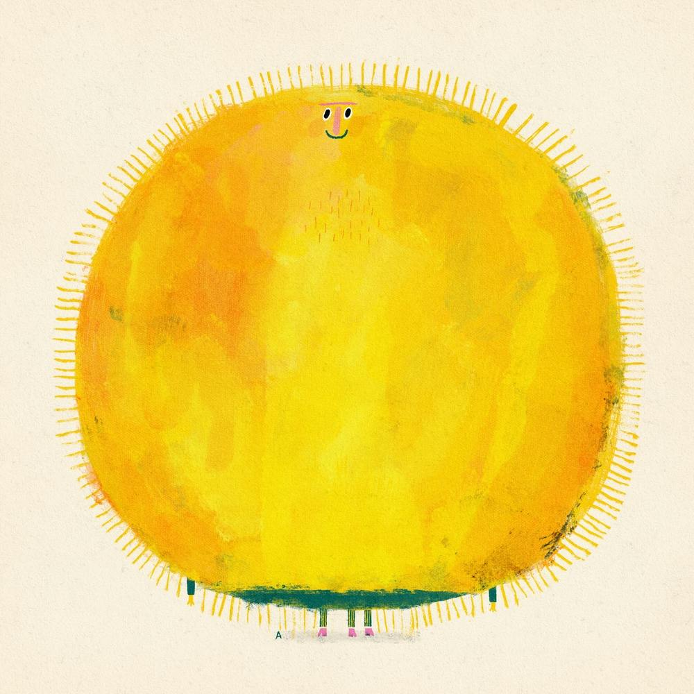 Giant Yellow Sun With Legs