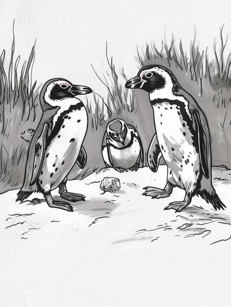 African Penguin Squabbling Over Territory 1