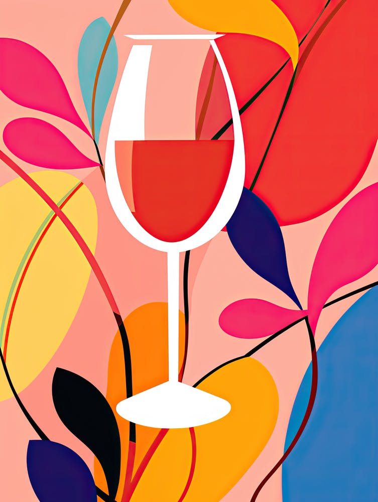 Glass Of Wine, Inspired by Matisse