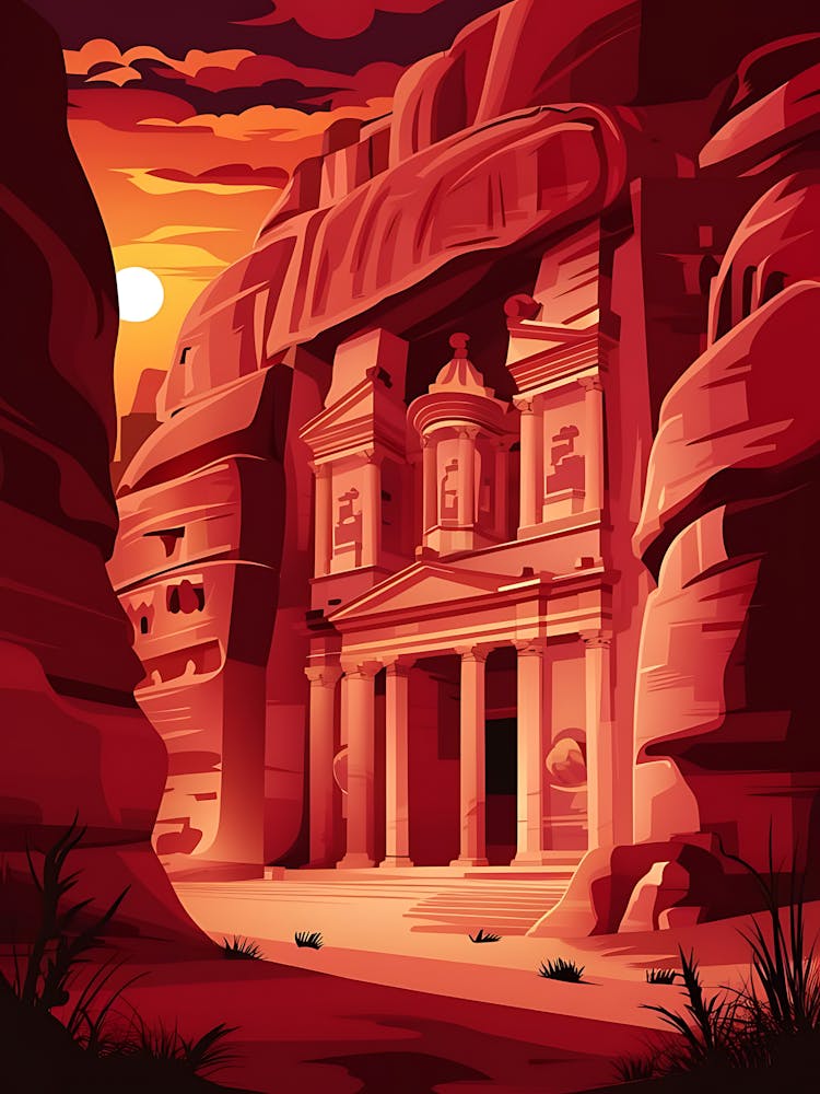 Petra At Sunset
