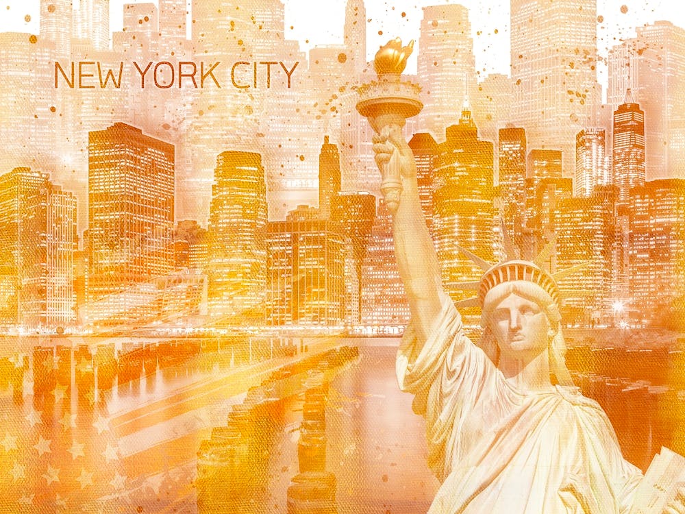 Golden Manhattan Collage