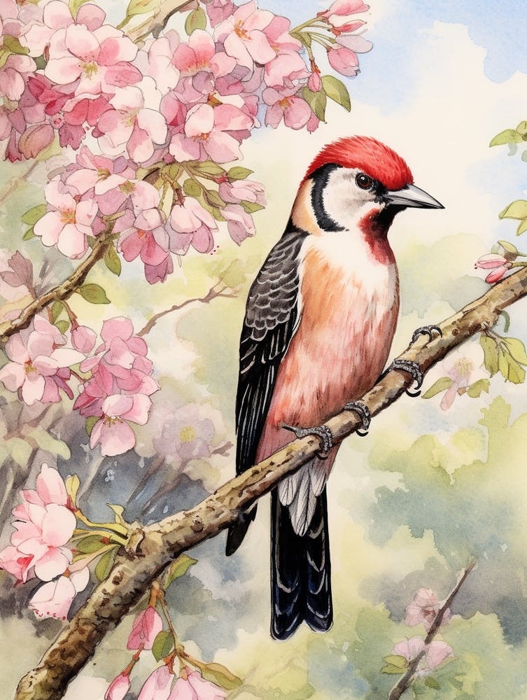 Storybook Animal Watercolour Woodpecker 3