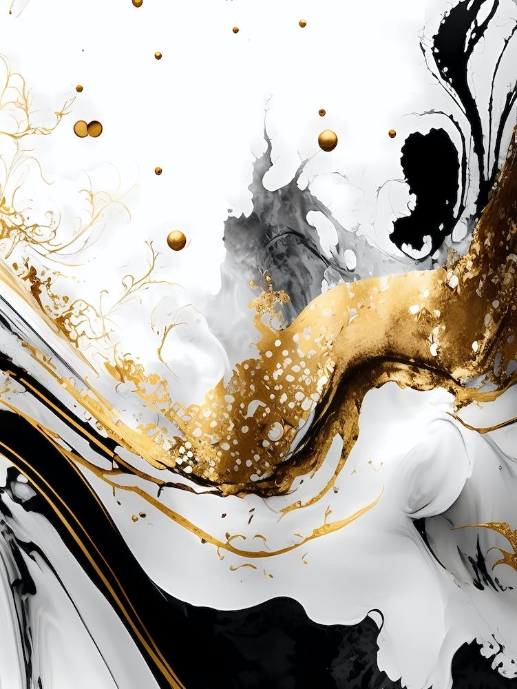 Abstract Black And Gold Painting 2