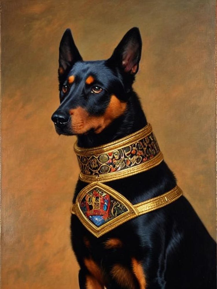 Beauceron Renaissance Portrait Oil Painting