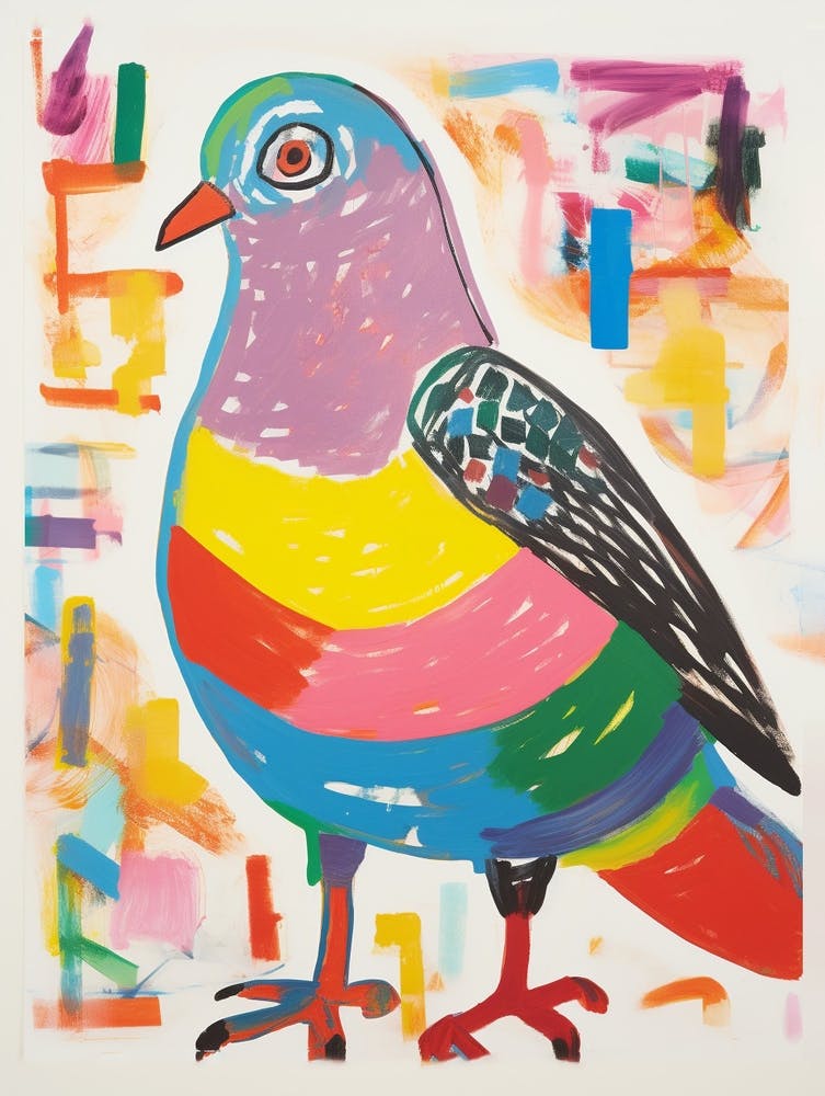 Colourful Bird Painting Pigeon 1