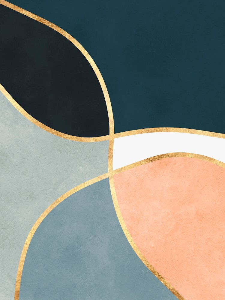 Organic shapes and golden lines 4