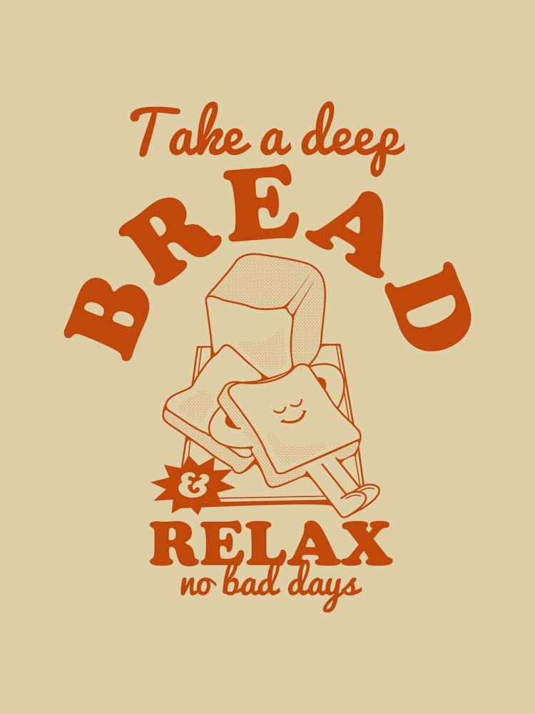 Retro Wandkunst Retro-Drucke Wohnkultur Retro-Druck-Illustration Take a Deep Bread Retro Retro Wohnkultur
