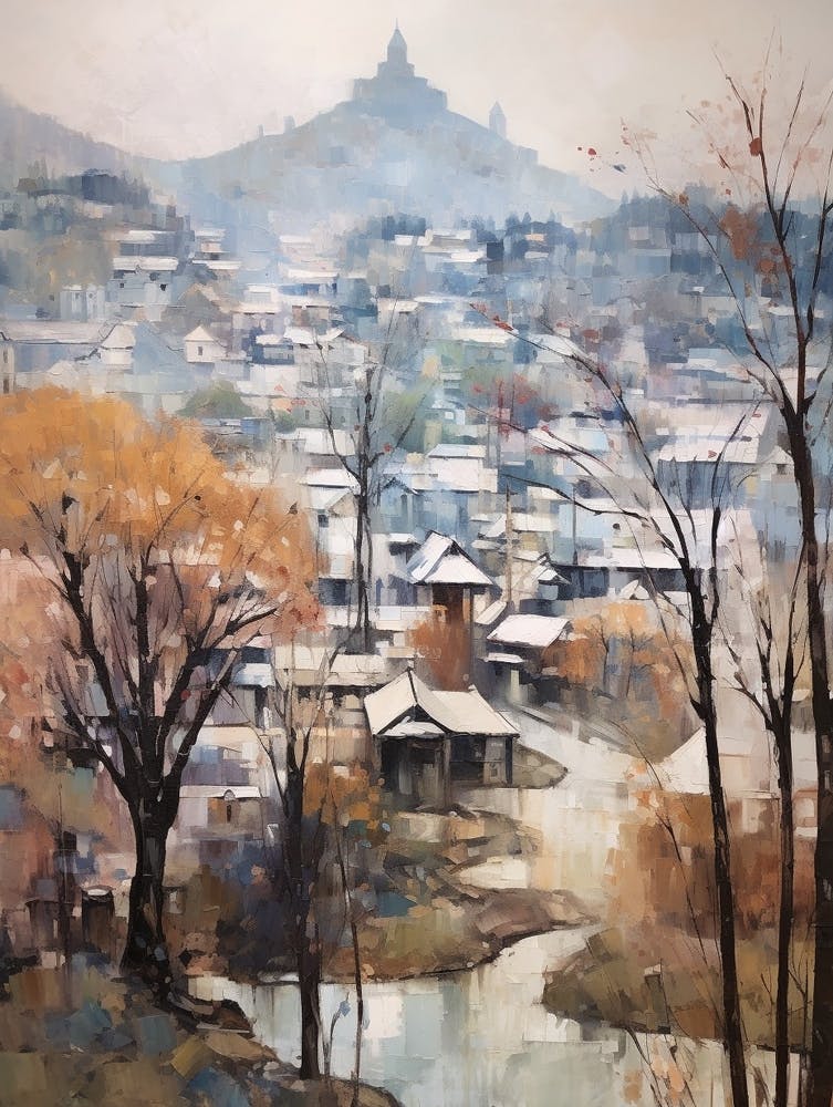 Winter City Park Painting Hangang Park Seoul 2