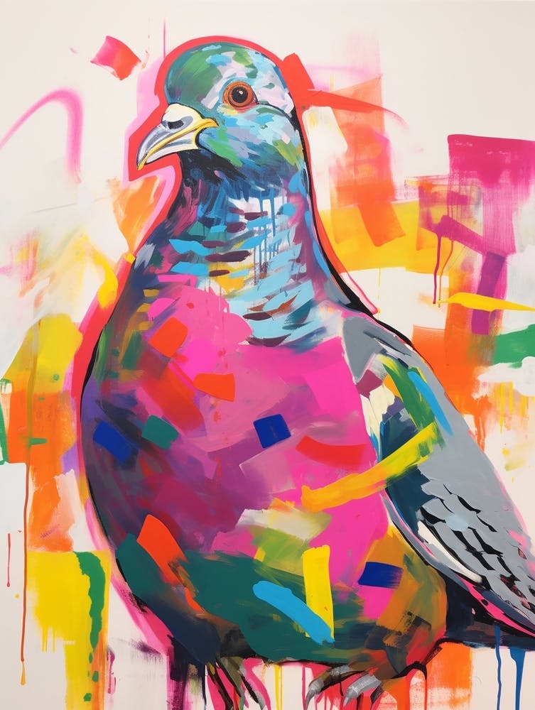 Colourful Bird Painting Pigeon 2