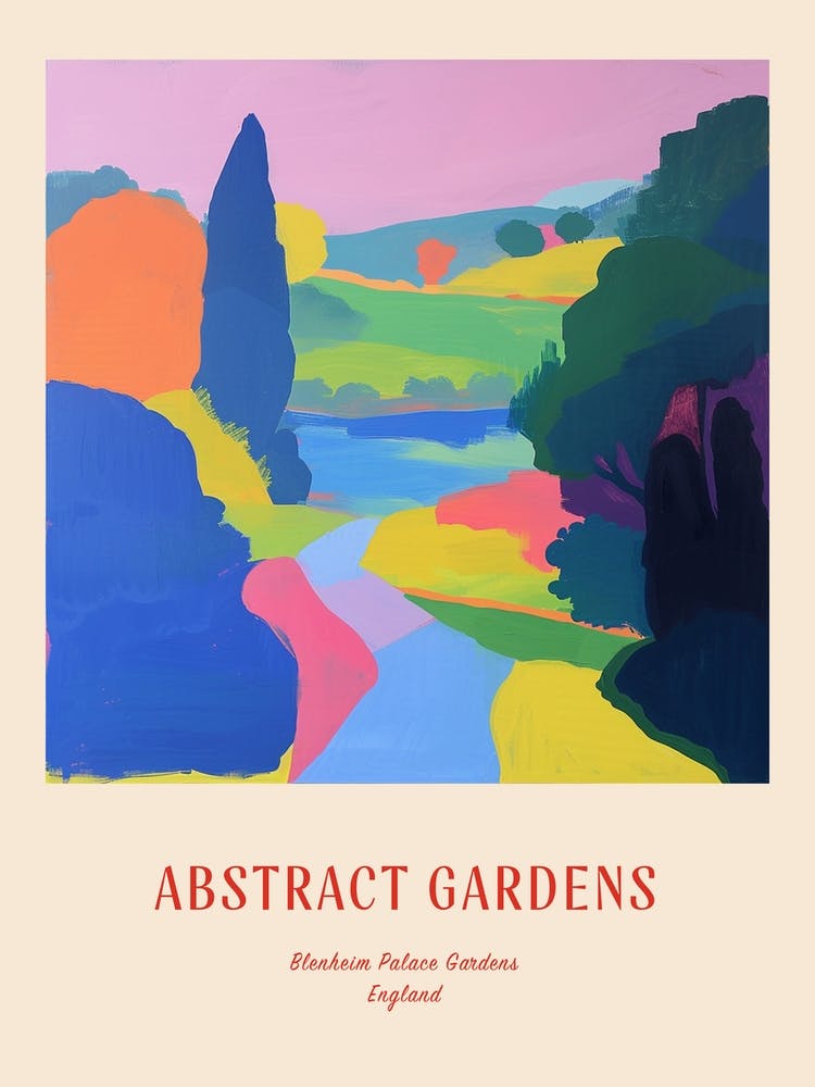 Colourful Gardens Blenheim Palace Gardens England 2 Red Poster