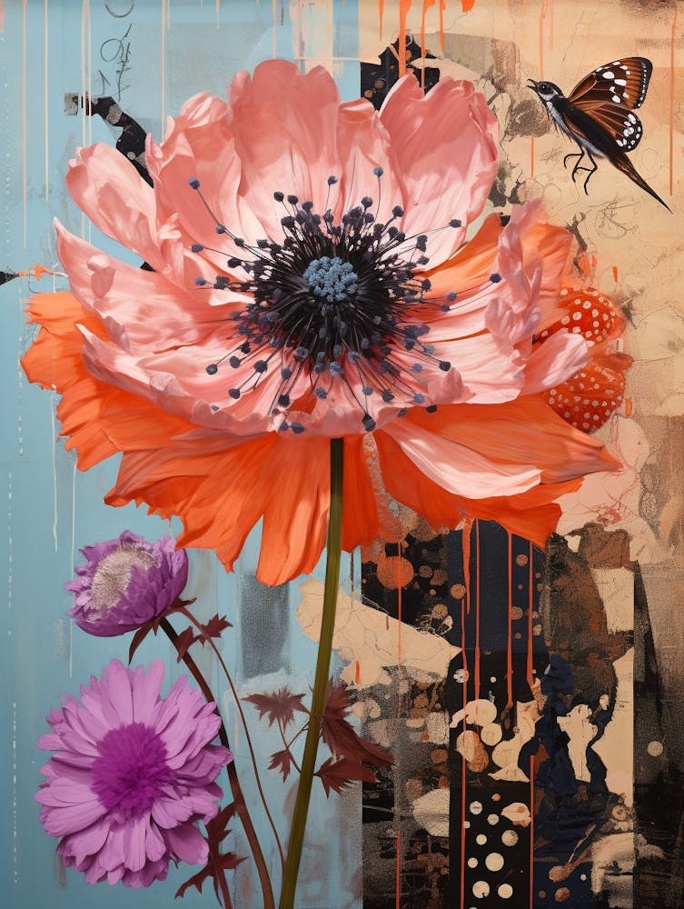 Surreale Blumen Kornblume 3 Blumenmalerei