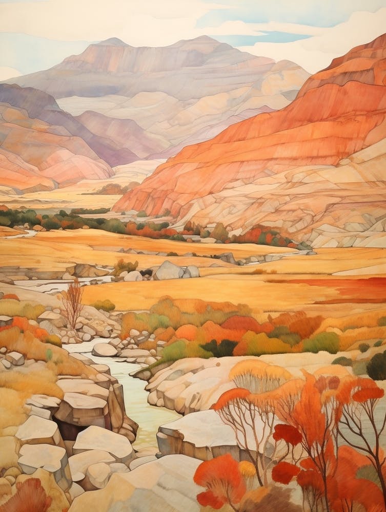 Autumn National Park Painting Huascarn National Park Peru 2