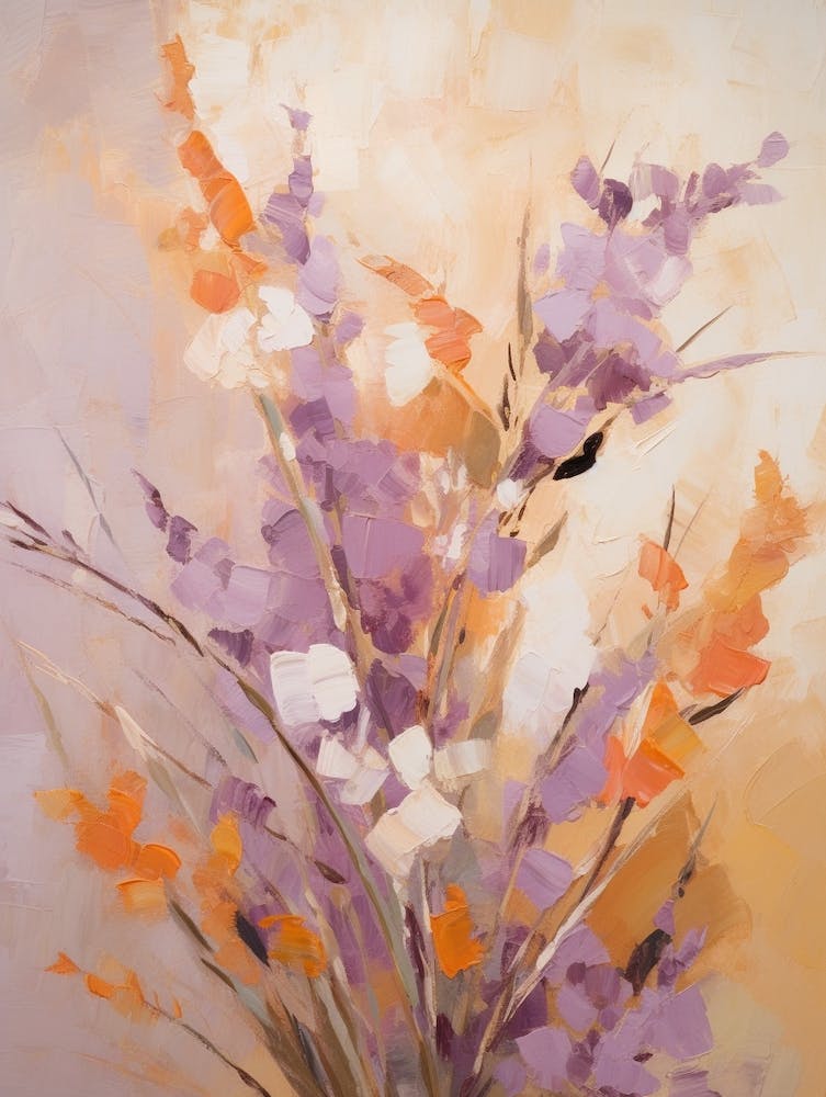 Fall Flower Painting Lavender 2