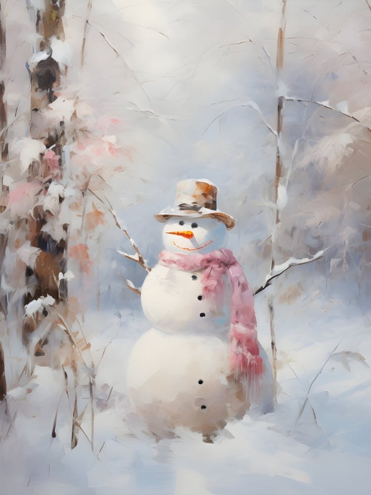 Snowman In The Woods