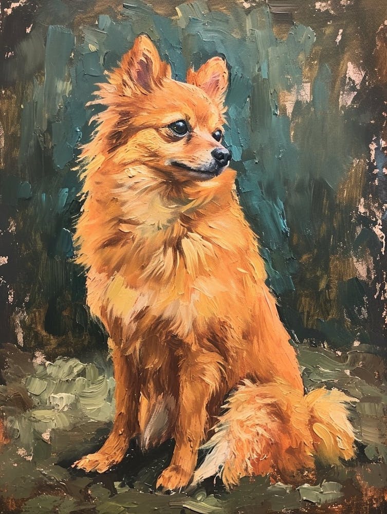 Finnish Spitz Acrylic Painting 2