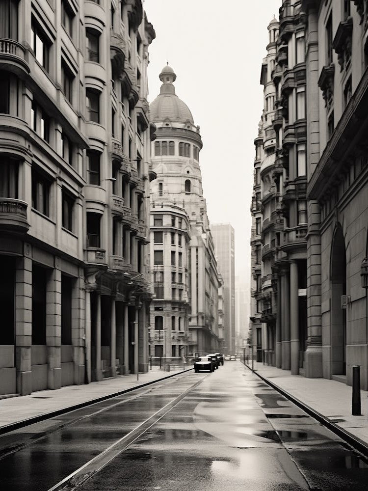 Bilbao, Spain, Black And White Old Photo 1