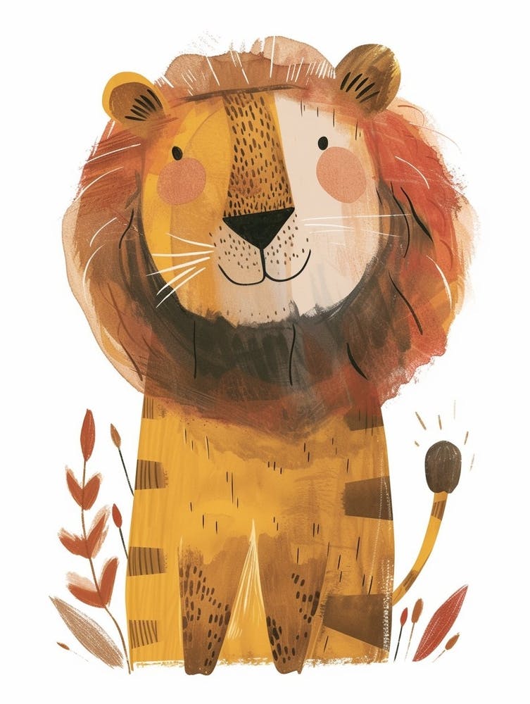 African Lion Facing A Storm Clipart 2