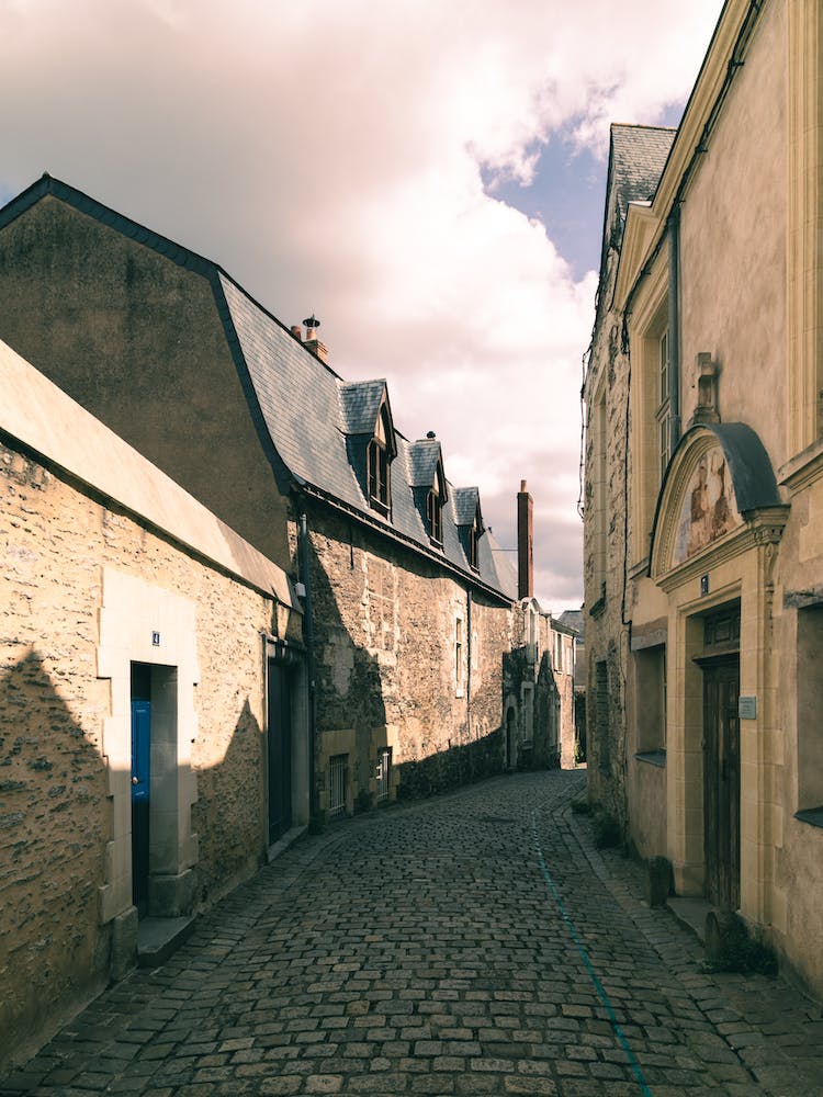 Cobblestone Street In France