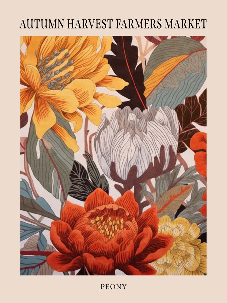 Fall Botanicals Peony 1 Poster