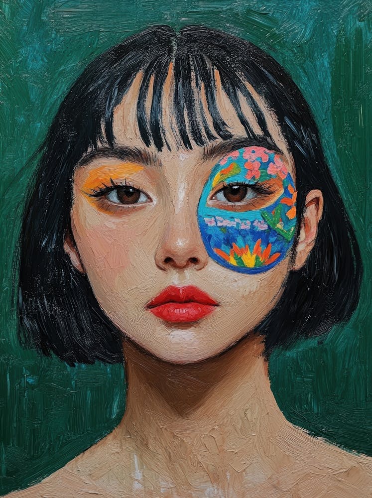 Girl With Colorful Face