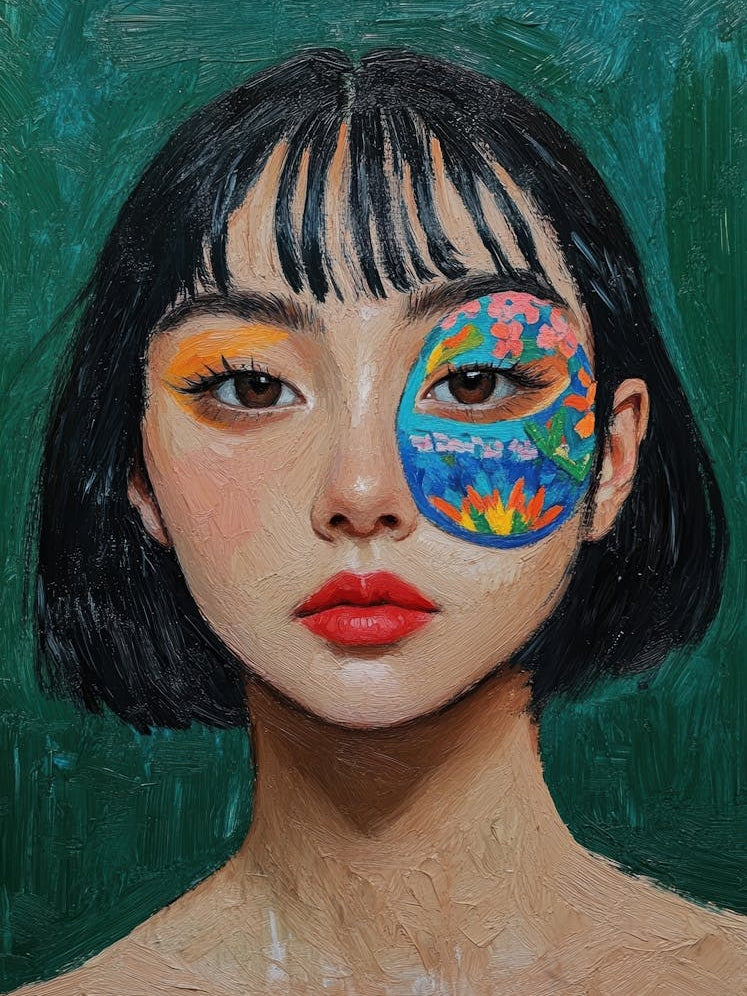 Girl With Colorful Face