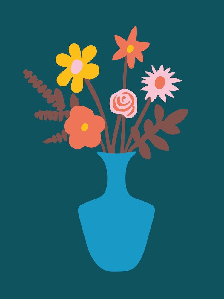 Pop Art Vase à Fleurs Impression Marine