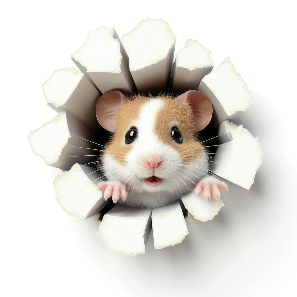 Hamster Peeking Out Of Hole 1