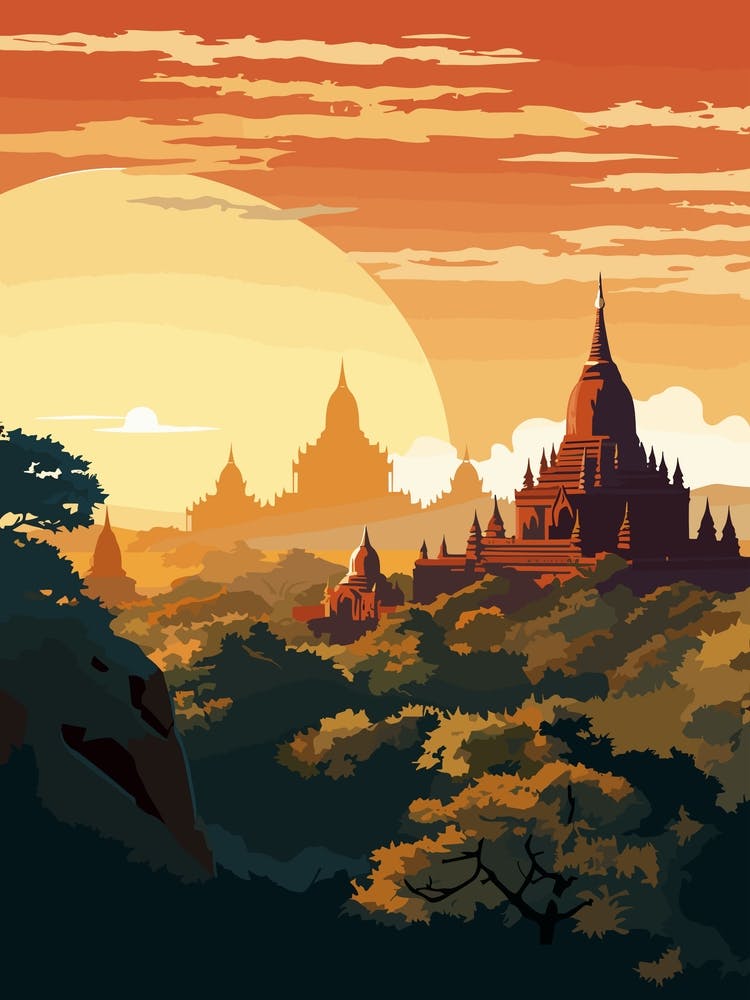 Sonnenuntergang in Bagan - Myanmar