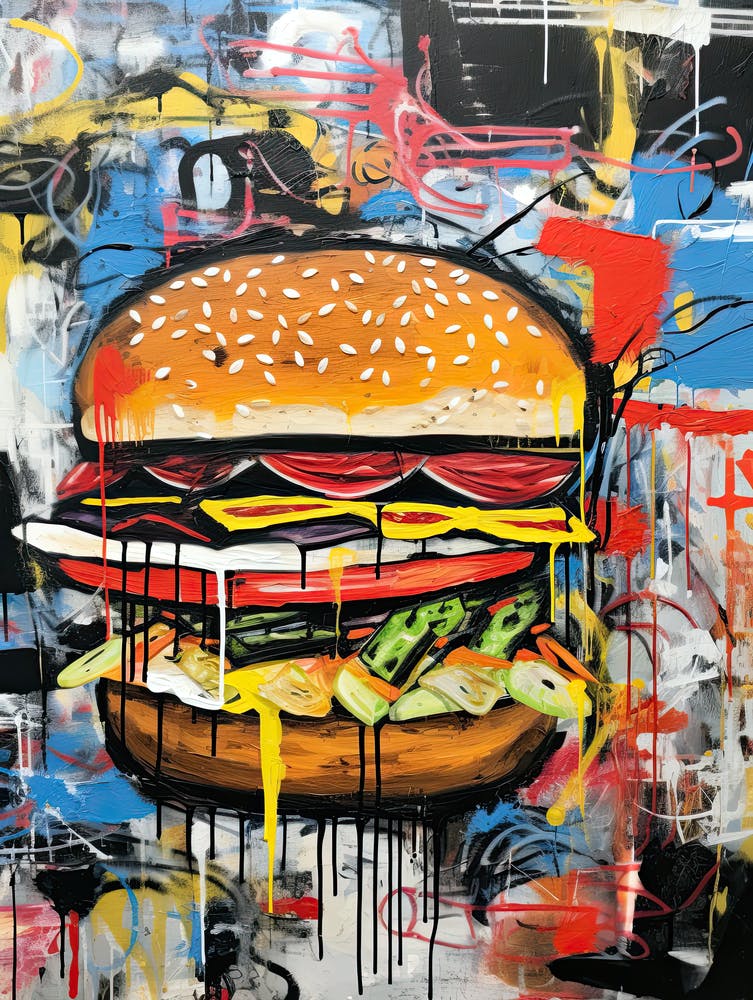 Burger Street food art print