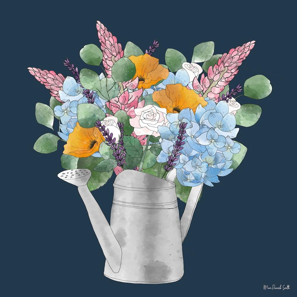 Summer Flowers In A Watering Can Square