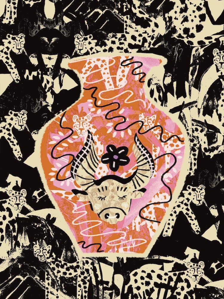 Stier-Tierkreis-Illustration