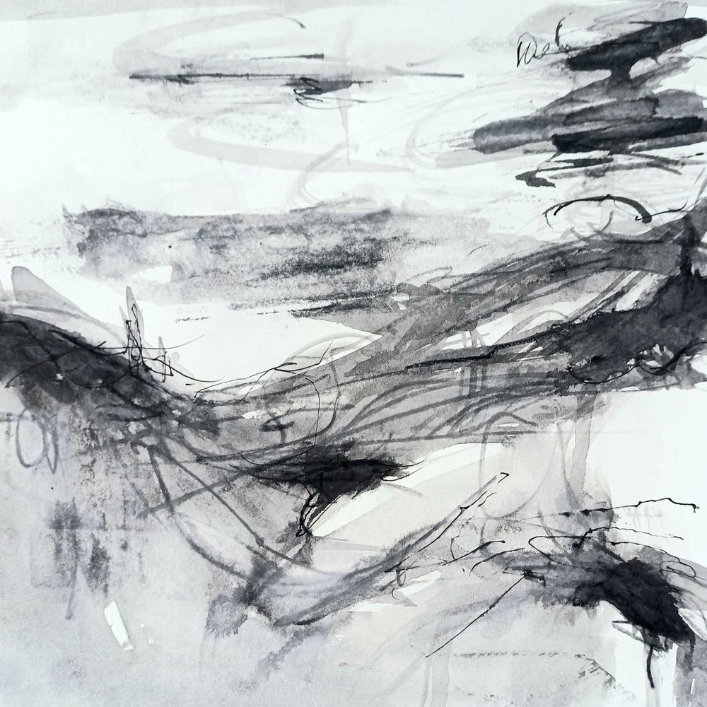 Abstract Painting Ink Landscape